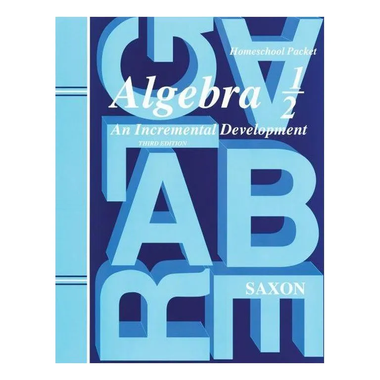 Saxon Algebra 1/2 Homeschool Kit