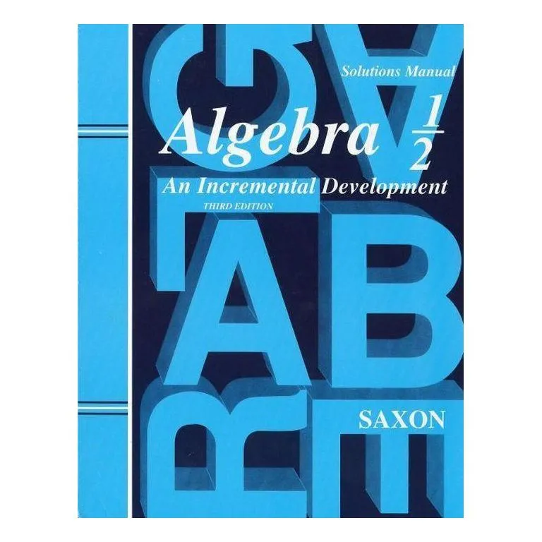 Saxon Algebra 1/2 Solutions Manual